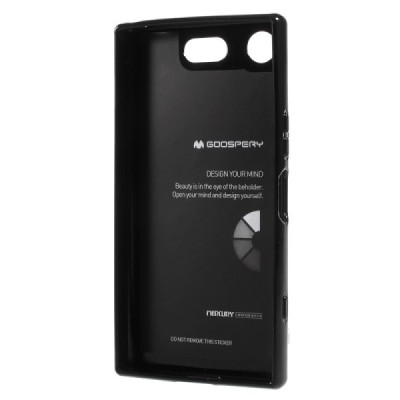 Sony Xperia XZ1 Compact Mercury juodas kieto silikono TPU dėklas - nugarėlė / Priedai.lt