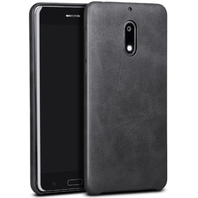 „X-Level“ Vintage Classic serijos Nokia 6 juodas odinis dėklas - nugarėlė / Priedai.lt