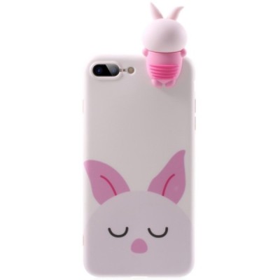 Apple iPhone 7 Plus (iPhone 8 Plus) „Squezy“ Rabbit kieto silikono TPU rožinis dėklas - nugarėlė / Priedai.lt