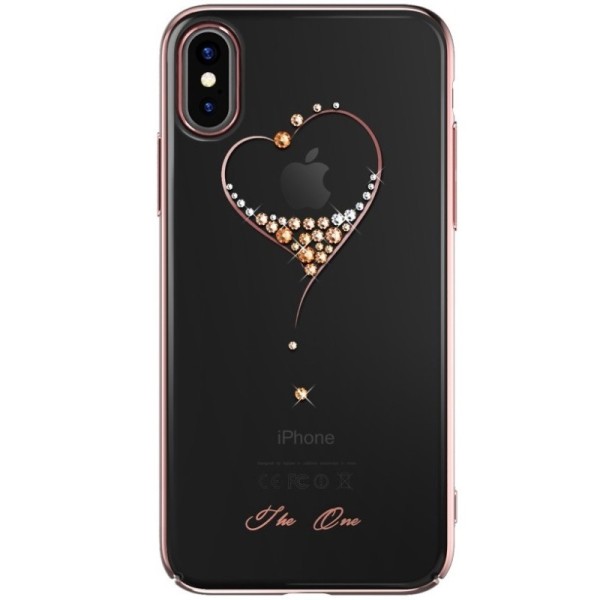 „Kingxbar“ Love Swarovski kaaned - roosa (iPhone X / Xs)
