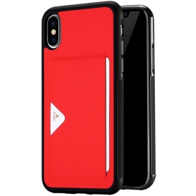 „Dux Ducis“ Pocard Apple iPhone X (iPhone Xs) raudonas kieto silikono dėklas / Priedai.lt