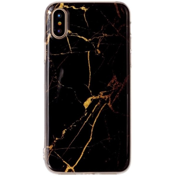 „Marble“ Kõva silikoon (TPU) kaaned - tumepruun (iPhone X / Xs)