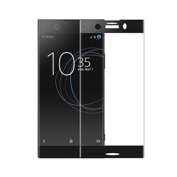 „Calans“ Tempered Glass täielik katvus kaitsev ekraaniklaas 0.2 mm - must (Xperia XZ1 Compact)