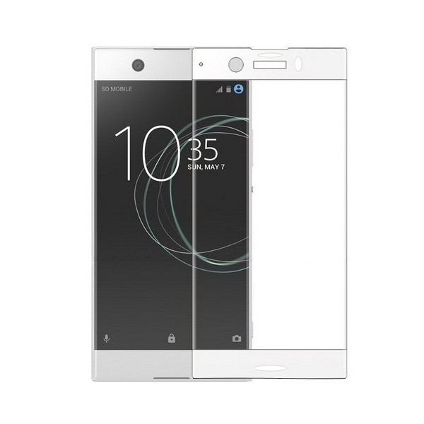 „Calans“ Tempered Glass täielik katvus kaitsev ekraaniklaas 0.2 mm - valge (Xperia XZ1 Compact)