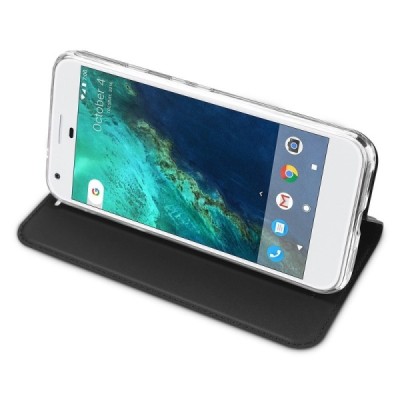 „Dux Ducis“ Skin serijos Google Pixel XL juodas odinis atverčiamas dėklas / Priedai.lt