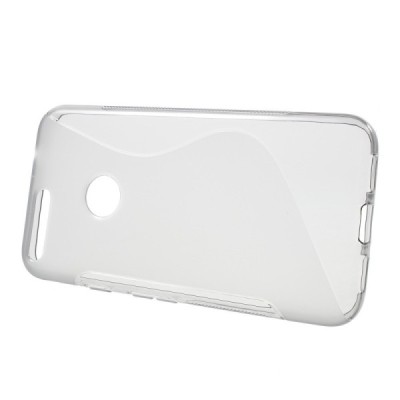 Google Pixel XL kieto silikono skaidrus  TPU pilkas dėklas - nugarėlė / Priedai.lt