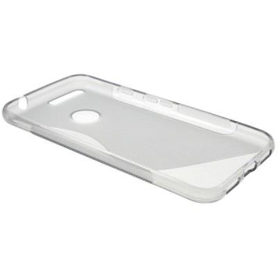Google Pixel XL kieto silikono skaidrus  TPU pilkas dėklas - nugarėlė / Priedai.lt