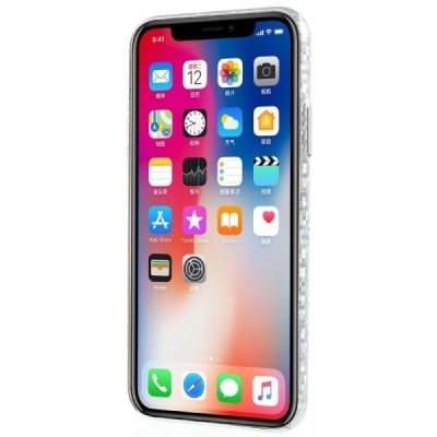 Apple iPhone X (iPhone Xs) Disco plastikinis sidabrinis dėklas - nugarėlė / Priedai.lt