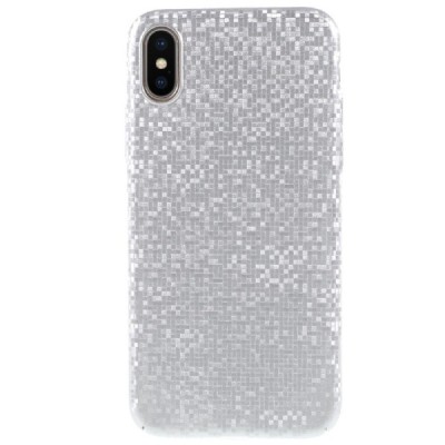 Apple iPhone X (iPhone Xs) Disco plastikinis sidabrinis dėklas - nugarėlė / Priedai.lt