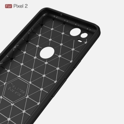 Google Pixel 2 „Carbon“ kieto silikono TPU juodas dėklas - nugarėlė / Priedai.lt