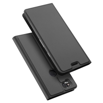 „Dux Ducis“ Skin serijos Google Pixel 2 juodas odinis atverčiamas dėklas / Priedai.lt