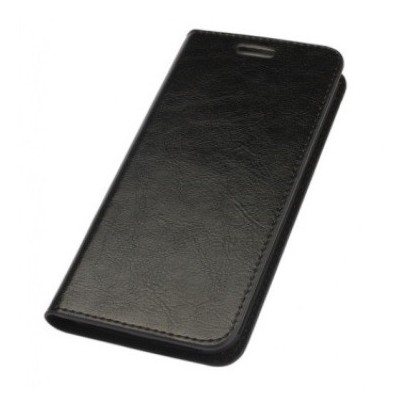 Samsung Galaxy S6 Edge (G925) „Faux Leather“ atverčiamas juodas odinis dėklas - knygutė / Priedai.lt