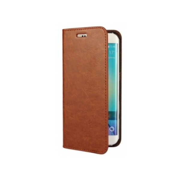 „Faux Leather“ tahke kaaned - pruun (Galaxy S6 Edge)