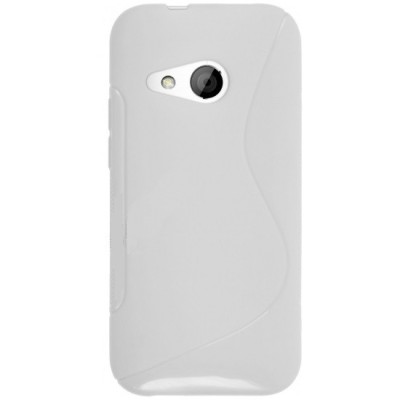 HTC One mini 2 (M8 mini) „S-Line“ kieto silikono TPU baltas dėklas - nugarėlė / Priedai.lt
