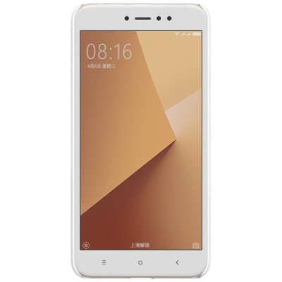 Xiaomi Redmi Note 5A (Y1) Nillkin Frosted Shield baltas plastikinis dėklas + apsauginė ekrano plėvelė / Priedai.lt