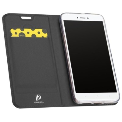 „Dux Ducis“ Skin serijos Xiaomi Redmi Note 5A (Y1) juodas odinis atverčiamas dėklas / Priedai.lt