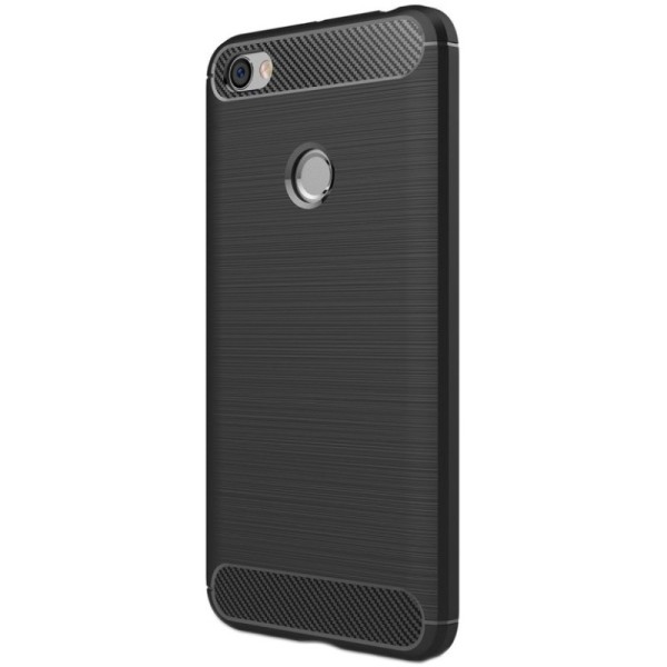 „Carbon“ Kõva silikoon (TPU) kaaned - must (Redmi Note 5A)