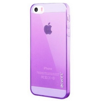 Apple iPhone SE (5, 5s) Leiers skaidrus violetinis kieto silikono TPU ploniausias pasaulyje dėklas / Priedai.lt
