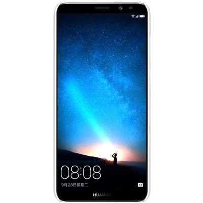 Huawei Mate 10 Lite Nillkin Frosted Shield baltas plastikinis dėklas + apsauginė ekrano plėvelė / Priedai.lt