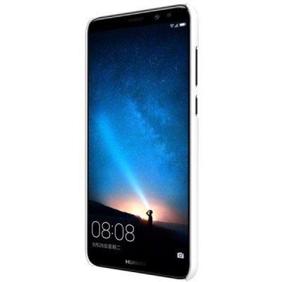 Huawei Mate 10 Lite Nillkin Frosted Shield baltas plastikinis dėklas + apsauginė ekrano plėvelė / Priedai.lt