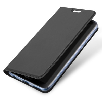 „Dux Ducis“ Skin serijos Huawei Mate 10 Lite juodas odinis atverčiamas dėklas / Priedai.lt