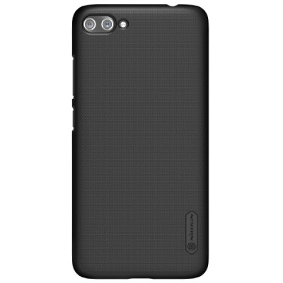 Asus Zenfone 4 Max (ZC554KL) Nillkin Frosted Shield juodas plastikinis dėklas + apsauginė ekrano plėvelė / Priedai.lt