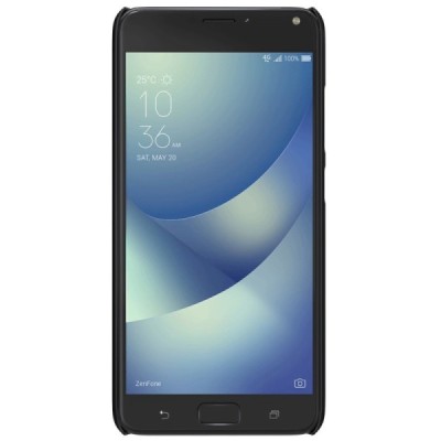 Asus Zenfone 4 Max (ZC554KL) Nillkin Frosted Shield juodas plastikinis dėklas + apsauginė ekrano plėvelė / Priedai.lt