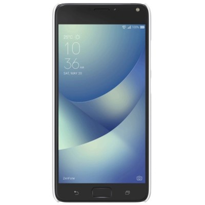 Asus Zenfone 4 Max (ZC554KL) Nillkin Frosted Shield baltas plastikinis dėklas + apsauginė ekrano plėvelė / Priedai.lt