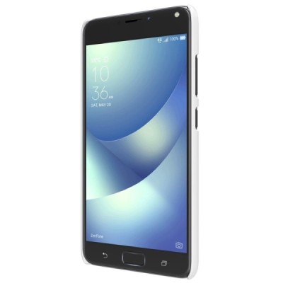 Asus Zenfone 4 Max (ZC554KL) Nillkin Frosted Shield baltas plastikinis dėklas + apsauginė ekrano plėvelė / Priedai.lt