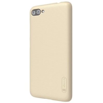 Asus Zenfone 4 Max (ZC554KL) Nillkin Frosted Shield auksinis plastikinis dėklas + apsauginė ekrano plėvelė / Priedai.lt