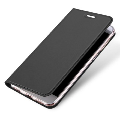 „Dux Ducis“ Skin serijos Asus Zenfone 4 Max (ZC554KL) juodas odinis atverčiamas dėklas / Priedai.lt