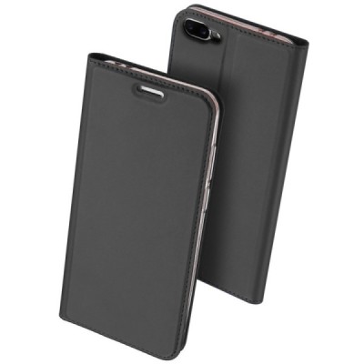 „Dux Ducis“ Skin serijos Asus Zenfone 4 Max (ZC554KL) juodas odinis atverčiamas dėklas / Priedai.lt
