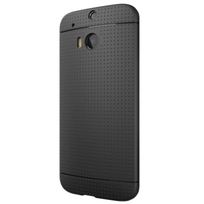 HTC One M8 ir HTC One M8s „Dots“ kieto silikono juodas TPU dėklas - nugarėlė / Priedai.lt