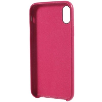Soft Slim serijos Apple iPhone X (iPhone Xs) tamsiai rožinis odinis dėklas - nugarėlė / Priedai.lt
