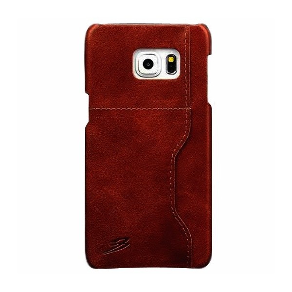 „Retro“ Luxury kaaned taskuga - pruun (Galaxy S6 Edge+)
