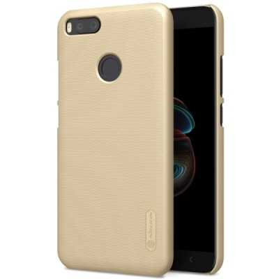 Nillkin Frosted Shield Xiaomi Mi A1 ir Mi 5X auksinis plastikinis dėklas + apsauginė ekrano plėvelė / Priedai.lt