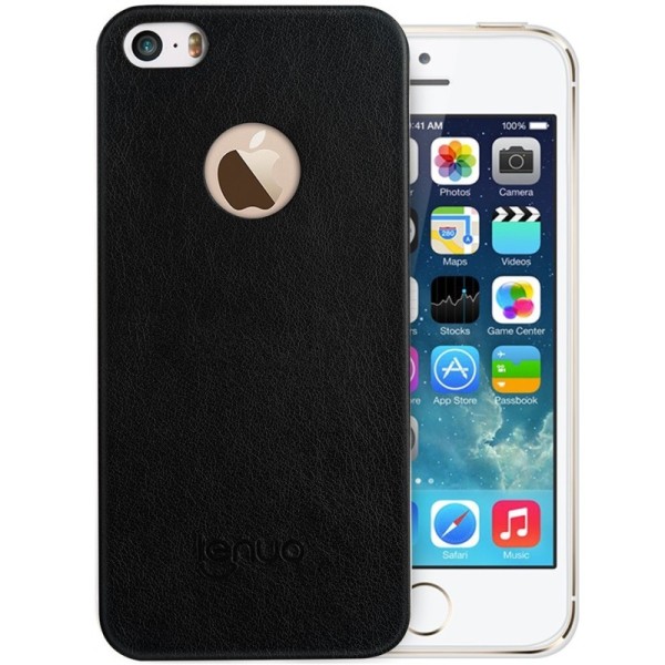 „Lealates“ Leyun Leather kaaned - must (iPhone 5 / 5S / SE 2016)