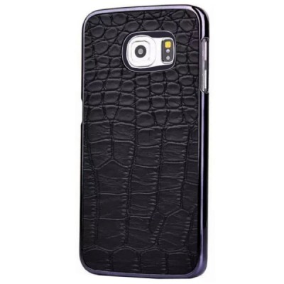 Samsung Galaxy S6 G920F juodas dėklas su krokodilo odos imitacija / Priedai.lt