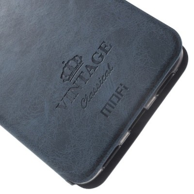 „Mofi“ Vintage serijos Meizu m3 note mėlynas odinis atverčiamas dėklas / Priedai.lt