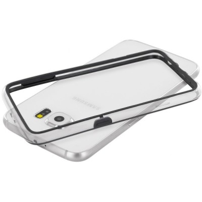 Samsung Galaxy S6 G920F skaidrus permatomas rėmelis (kraštų apvadas, bamperis) - juodas / Priedai.lt