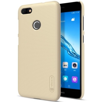 Nillkin Frosted Shield Huawei P9 Lite Mini (Y6 Pro 2017) auksinis plastikinis dėklas + apsauginė ekrano plėvelė / Priedai.lt