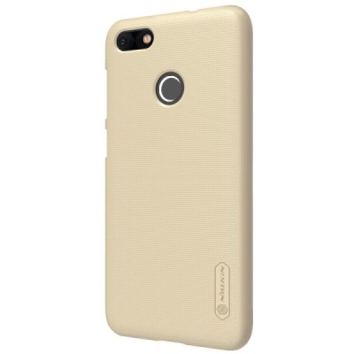 Nillkin Frosted Shield Huawei P9 Lite Mini (Y6 Pro 2017) auksinis plastikinis dėklas + apsauginė ekrano plėvelė / Priedai.lt