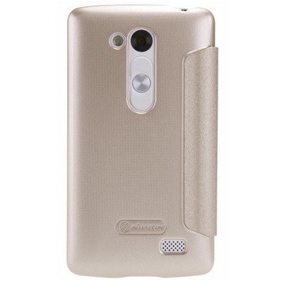 LG L Bello (D331, D335) auksinis odinis atverčiamas Nillkin Sparkle dėklas / Priedai.lt