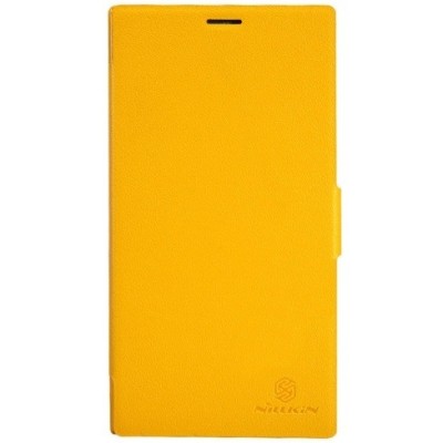 Nokia Lumia 1520 Nillkin Fresh atverčiamas geltonas odinis dėklas - knygutė / Priedai.lt