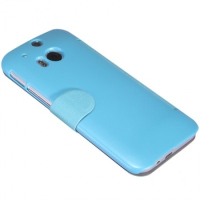 Nillkin Fresh HTC One M8 mėlynas odinis atverčiamas dėklas / Priedai.lt