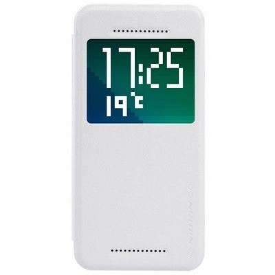 Nillkin Sparkle HTC Desire EYE baltas odinis atverčiamas dėklas / Priedai.lt