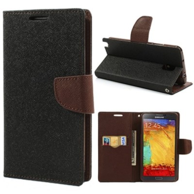 „Mercury“ Fancy Samsung Galaxy Note 3 (N9005, N9002, N9000) juodas odinis dėklas / Priedai.lt