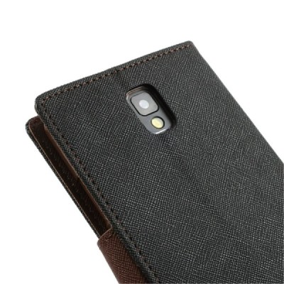 „Mercury“ Fancy Samsung Galaxy Note 3 (N9005, N9002, N9000) juodas odinis dėklas / Priedai.lt