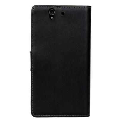 Sony Xperia Z (L36h, C6603, C6602) atverčiamas juodas odinis Casual dėklas - piniginė / Priedai.lt