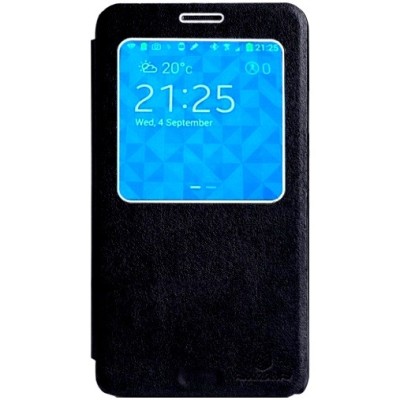 Samsung Galaxy Note 3 Nillkin Leather atverčiamas juodas dėklas / Priedai.lt